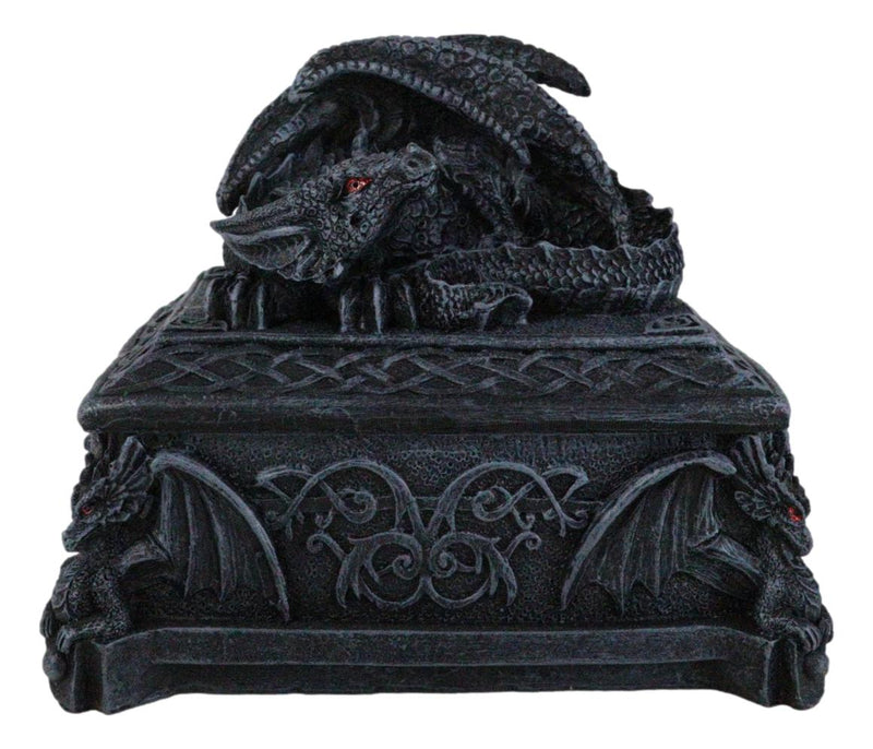 Medieval Dragon On Celtic Knotwork Hero's Cathedric Tomb Trinket Jewelry Box