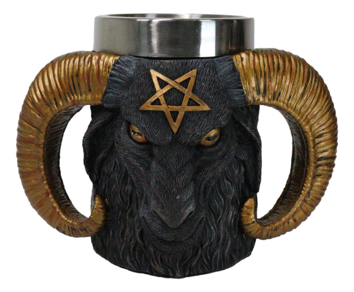 Wicca Occult Sigil Of Baphomet Pentagram Ram Horned Sabbatic Goat Mug 13Oz