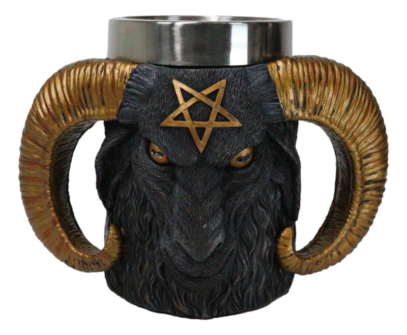 Wicca Occult Sigil Of Baphomet Pentagram Ram Horned Sabbatic Goat Mug 13Oz