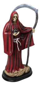 Red Robe Santa Muerte With Scythe Patroness Of Love And Romance Figurine 12"H