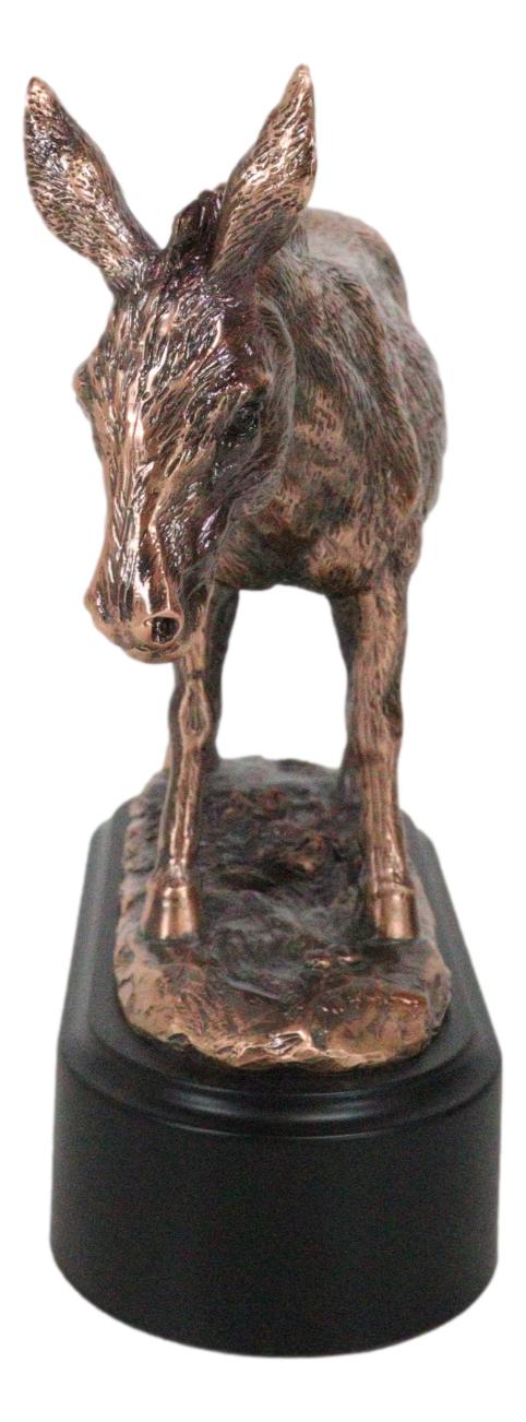 Rustic Western Farmhouse Ass Donkey Mule Electroplated Bronze Resin Figurine
