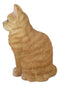 Realistic Adorable Fat Feline Orange Tabby Cat Kitten Sitting Figurine 7.5"H