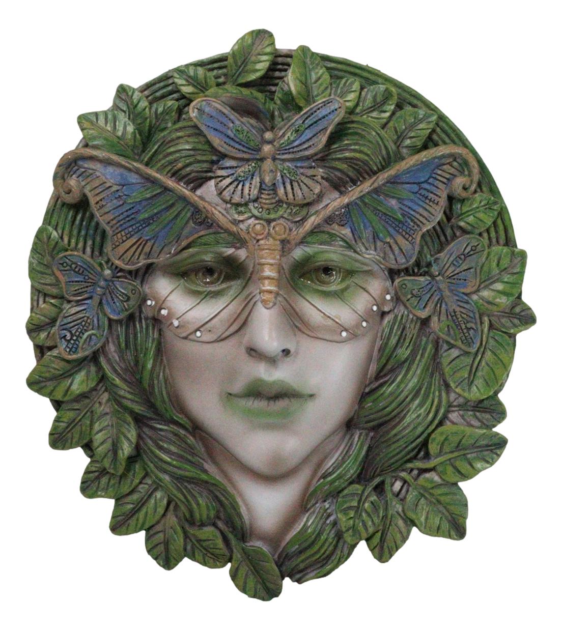 Celtic Greenwoman Tree Lady Gaia Ent Earth Goddess Butterfly Mask Wall Decor - Ebros Gift