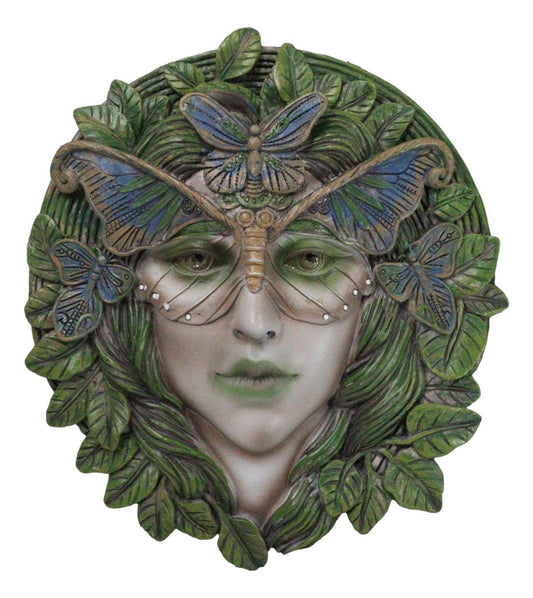 Celtic Greenwoman Tree Lady Gaia Ent Earth Goddess Butterfly Mask Wall Decor - Ebros Gift