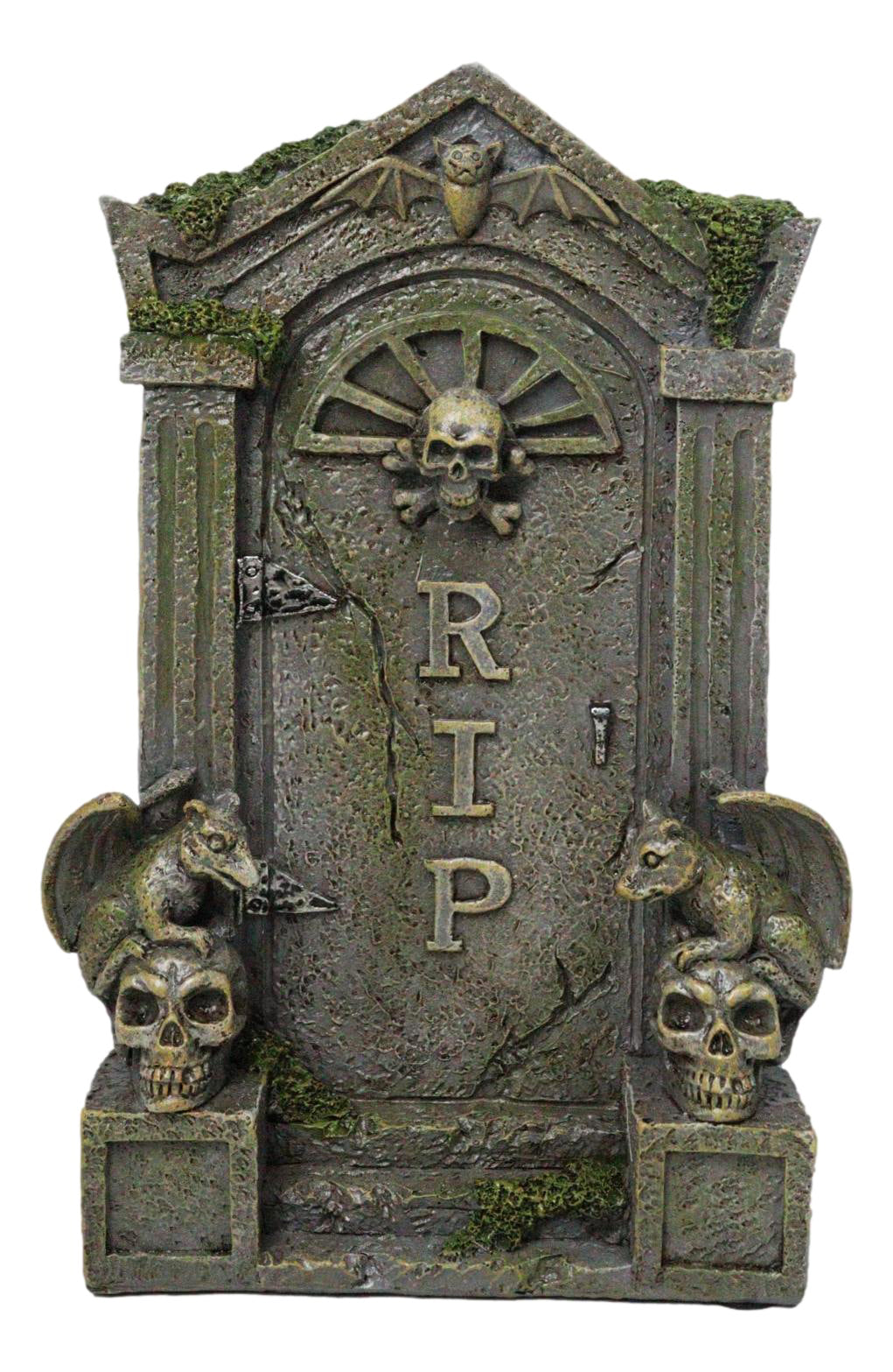 Day of The Dead Gothic Skulls Night Bat and Gargoyles RIP Tombstone Figurine