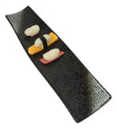 Grey Hakumu Collection Large 16.5" Elongated Rectangular Wavy Serving Platter