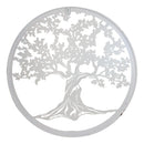White 24"D Oversized Celtic Tree of Life Medallion Metal Wall Circle Plaque