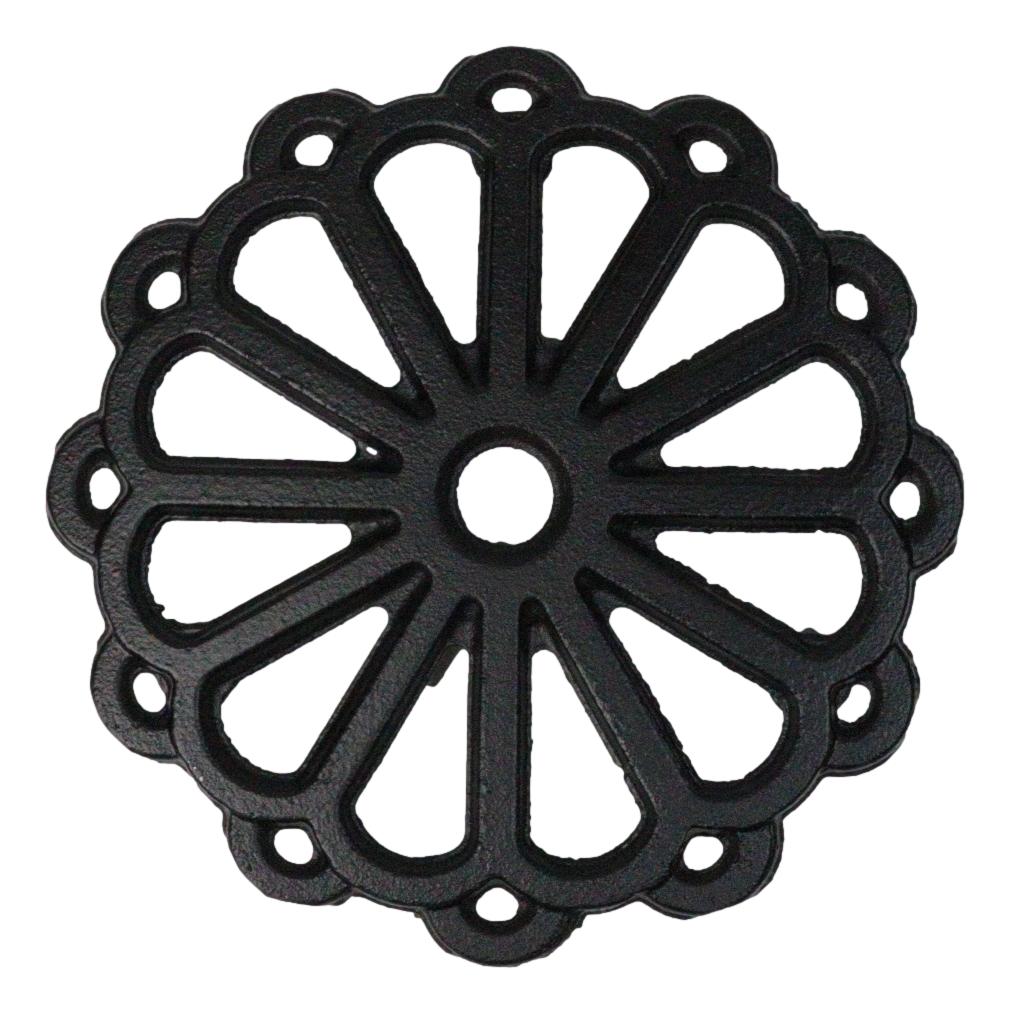 Floral Wheel 12 Spokes Traditional Cast Iron Metal Tetsubin Teapot Trivet Stand