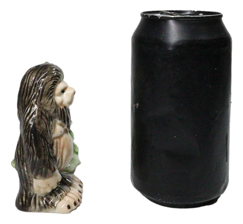 Ceramic Bigfoot Cryptid Ape By Pine Tree Salt And Pepper Shakers Figurine Set