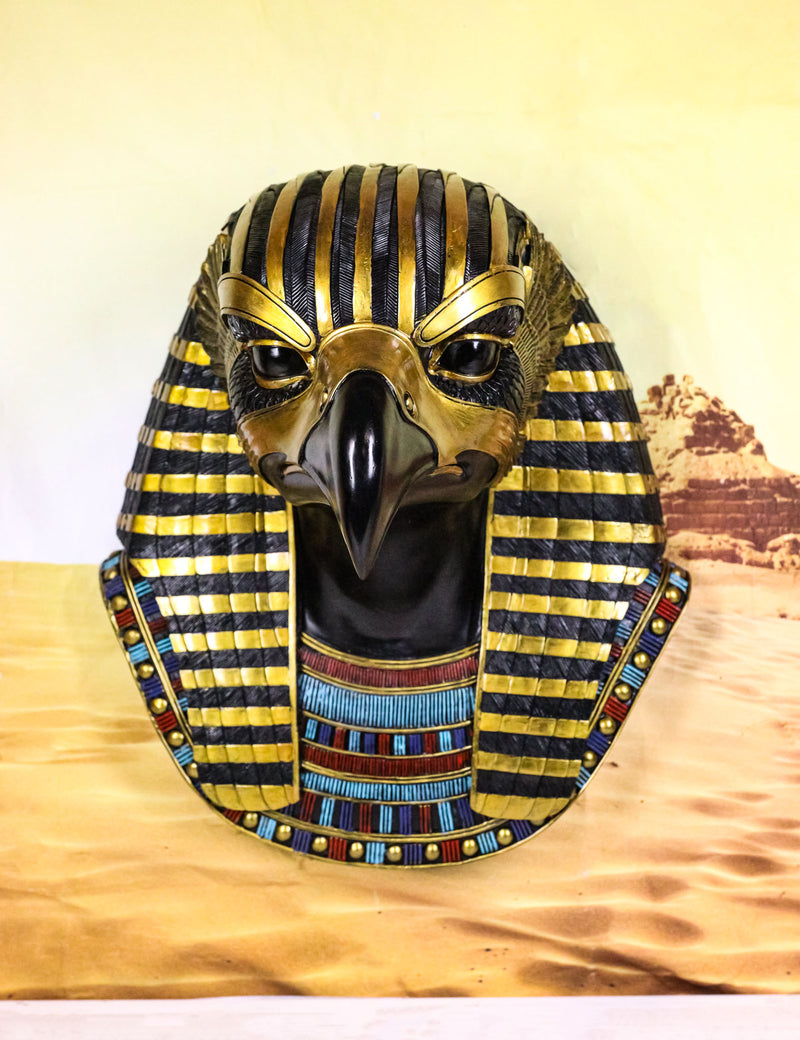 Ancient Egyptian Deity Horus God Of The Sky Bust Wall Plaque Sculpture 12.25"H