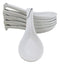 Pack of 6 Yukino Hana Collection Ceramic Asian Soup Spoons With Hook 5.75"L