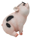 Adorable Realistic Animal Farm Napoleon Fat Piglet Pig Wearing Glasses Figurine