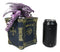 Purple Dragon Guarding LED Medieval Castle On Rocks With Book of Spells Figurine