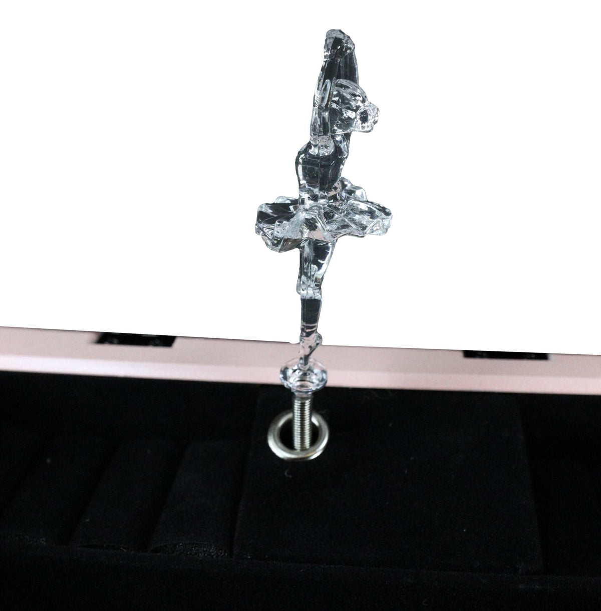 Forever In Our Hearts Dancing Ballerina Pink Floral Wooden Trinket Musical Box