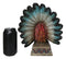 Native American Indian Rooster Chicken Chief With Roach Headdress Figurine