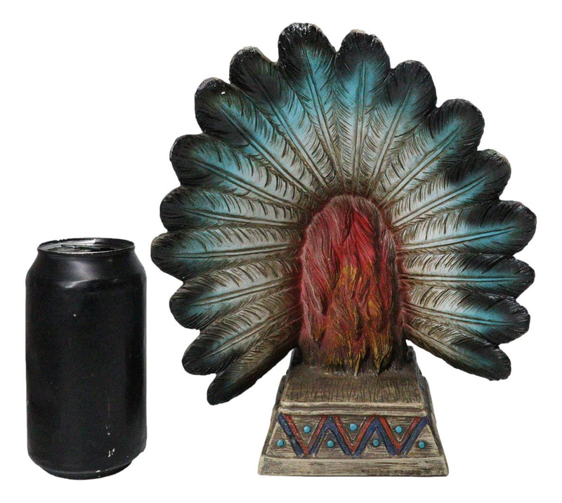Native American Indian Rooster Chicken Chief With Roach Headdress Figurine