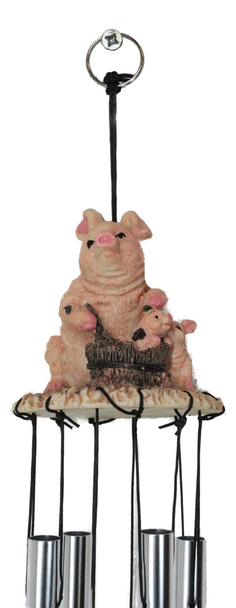 Mother Goose Nursery Rhymes Miss Piggy Pig with Piglets Family Wind Chime
