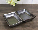 Pack Of 6 Ceramic Tetsu Kesho Soy Sauce Or Condiment Dishes With 2 Compartments