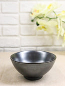 Pack Of 6 Black Tetsu Kesho Collection Small Rice Soup Appetizer Bowls 10oz