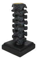 Black Vertebrae Back Bones Spine Skeleton Macabre Taper Candle Holder Figurine