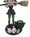Halloween Witch Betty Boop And Pudgy Dog With Broomstick And Cauldron Figurine