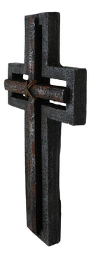 Rustic Western Layered Rust Finish Crossed Ropes Wall Cross Christian Plaque
