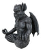 Medieval Gothic Horned Demonic Gargoyle With Wings in Yoga Meditation Figurine