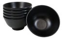 Pack Of 6 Black Silk Melamine Rice Miso Soup Salad Fruit Small Bowls 15oz