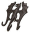 Pack Of 2 Cast Iron Rustic Fantasy Viking Beowulf Dragon 3Pegs Wall Keys Hook
