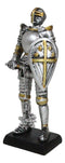 Medieval Valiant Knight Suit Of Armor Morning Star Club And Shield Mini Figurine