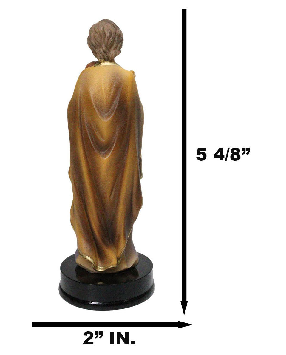 Catholic Saint Joseph With Baby Jesus Figurine Home Seller Kit With Prayer Card - Ebros Gift