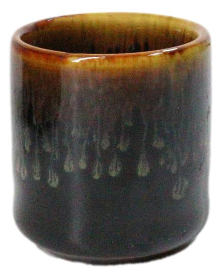 Set of 6 Brown Drip Glaze Porcelain 1.25oz Ochoko Yuzu Sake Cups Drinkware