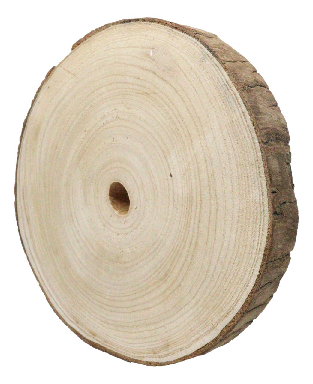 Pack Of 4 Unfinished Natural Wood Slices With Bark 8.25"D DIY Arts And Crafts