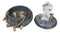 Albino Snow White Wolf Carrying Cub In Mouth Round Decorative Jewelry Box