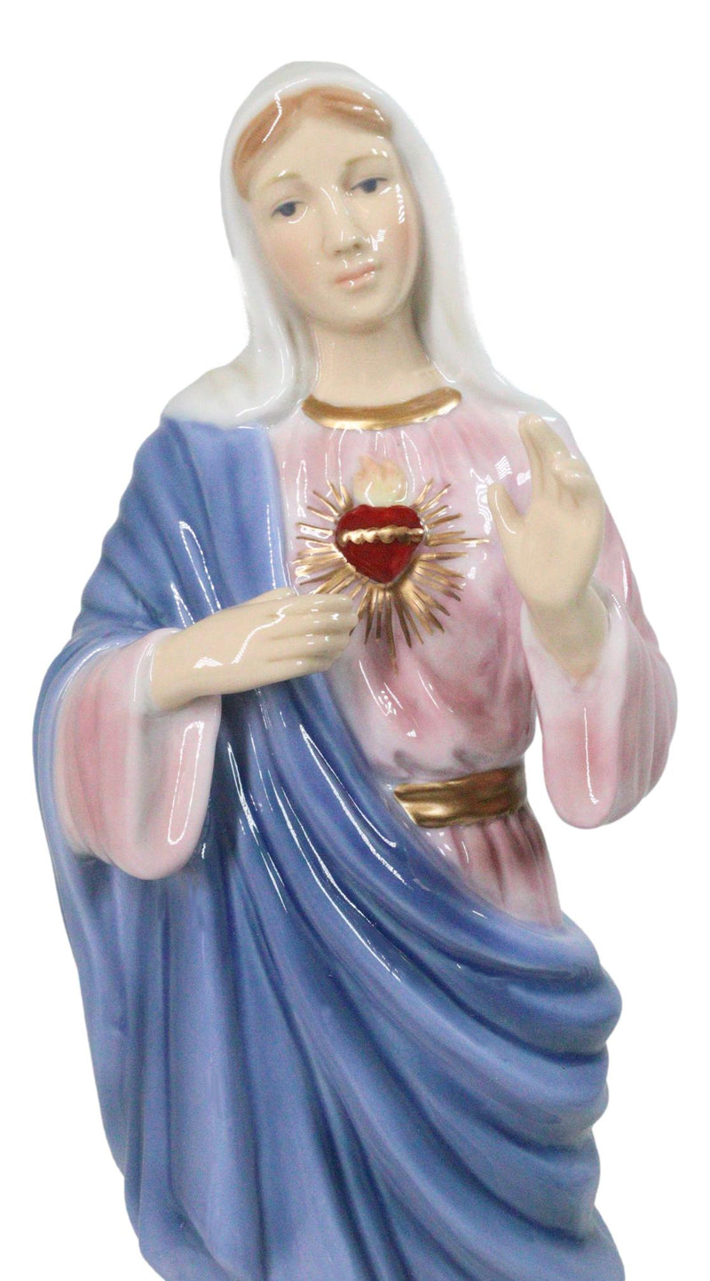 Immaculate Sacred Heart of Mary Blessed Virgin Bone China Porcelain Figurine