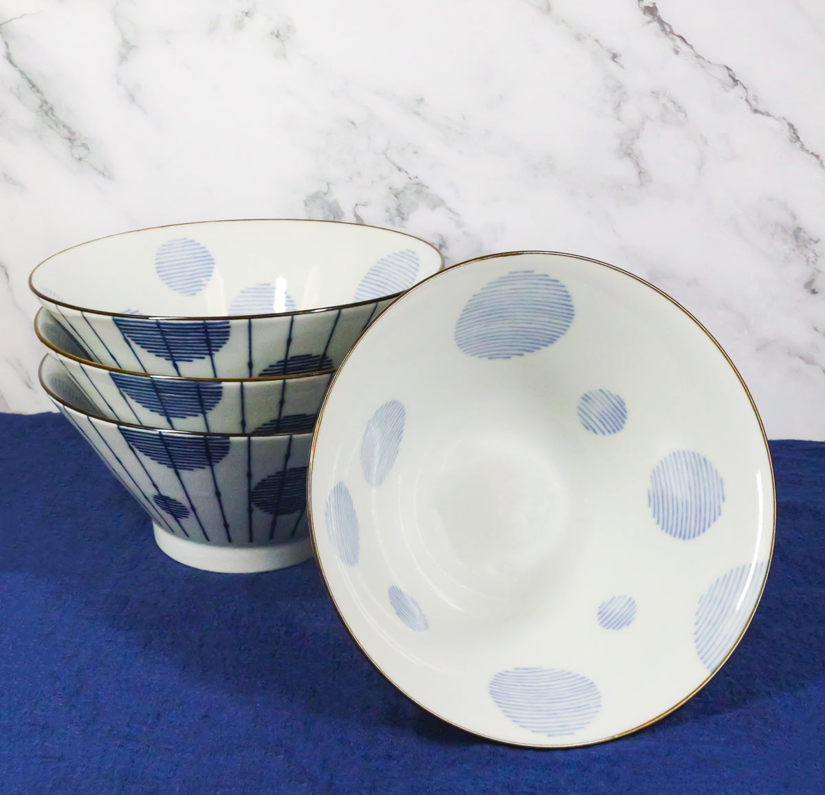 Pack Of 4 Mizutama Tokusa Made In Japan 38oz Ramen Soup Rice Sorigata Bowls