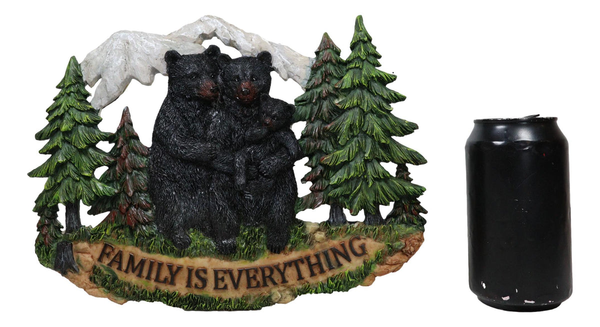 Black Bear Papa Mama And Cub Family Is Everything By Pine Tree Forest Wall Decor