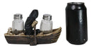 Grim Reaper Charon Skeleton Rowing Boat In River Styx Salt Pepper Shakers Holder