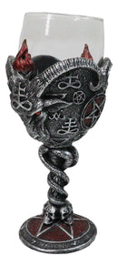 Occultic Sabbatic Goat Baphomet With Pentagram Wine Glass Goblet Drink Beverage Chalice