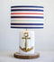 Sea Nautical Coastal Golden Ship Anchor Ceramic Table Lamp Navy Sailor Shade