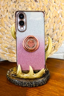 Rustic Buckhorn Stag Deer Antler On Faux Wood Cell Phone Holder Figurine 6"H