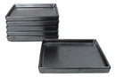 Pack Of 6 Iron Black Tetsu Kesho Ceramic Square Appetizer Salad Plates 6.25" L