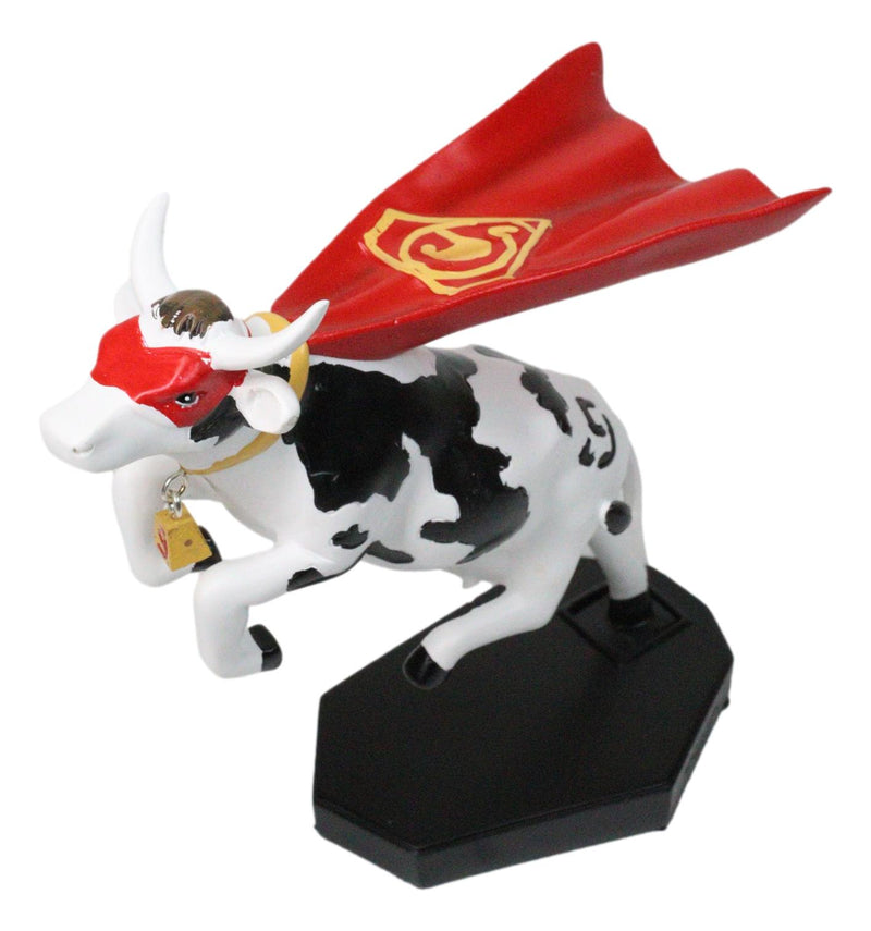 Cow Parade Superhero Red Cape Super Cow With Golden Bell Collector's Figurine