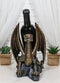 Faux Bronze Giant Serpent Dragon Standing On Volcanic Rock Wine Holder Sculpture