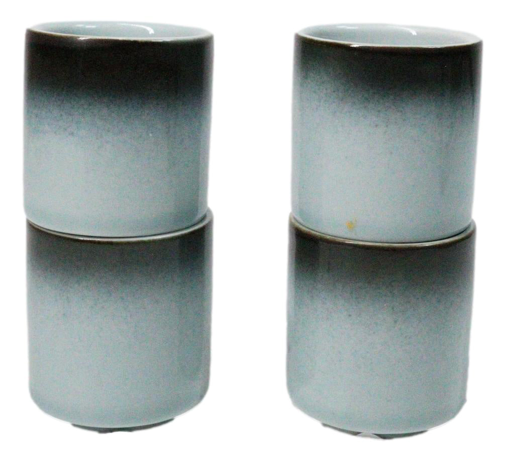 Set of 4 Artistic Blue Sky Stars Seikai Porcelain 1.25oz Ochoko Yuzu Cups