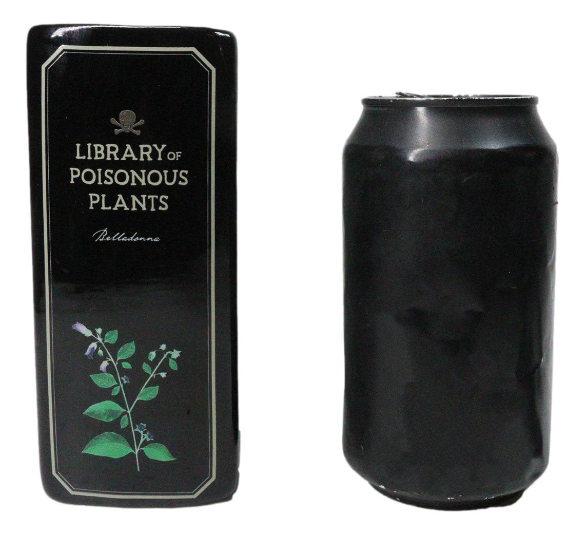 Witchcraft Magic Library of Poisonous Plants Ceramic Book Shaped Pot Vase - Ebros Gift