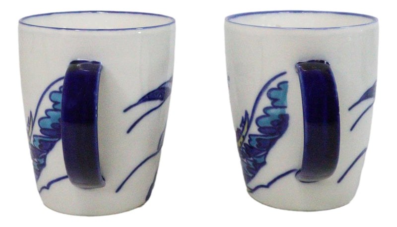 Pack Of 4 Japanese Hokusai Great Wave Mount Fuji Ceramic Mug Cups 12oz