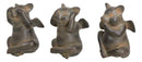 Rustic Country Angel Winged Pigs in See Hear Speak No Evil Poses Figurines Set