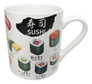 Japanese Icons Colorful Sushi Sashimi Rolls Textured Ergonomic Mug Cup 11oz