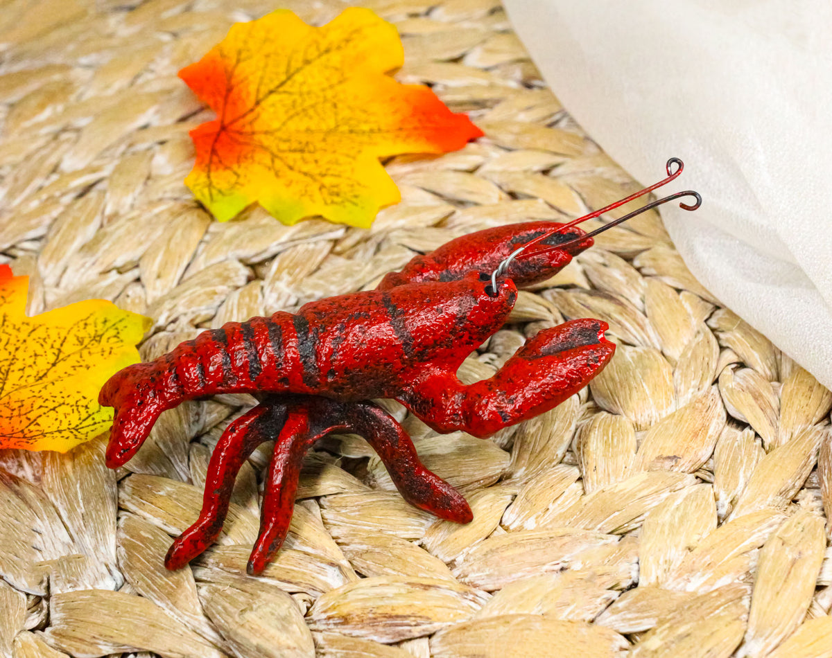 Pack Of 2 Cast Iron Nautical Cajun Creole Mini Baby Lobster Decorative Figurines